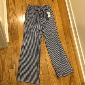 Striped linen pants